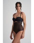 Perizoma a vita alta in tulle foderato nero