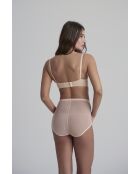 Culotte gainante taille mi-haute en tulle beige