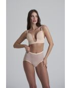 Culotte gainante taille mi-haute en tulle beige