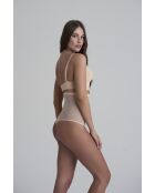 String taille haute en tulle gainant beige