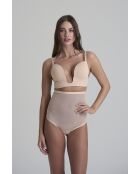 String taille haute en tulle gainant beige