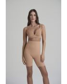 Pantalones cortos de cintura alta con estampado de miel