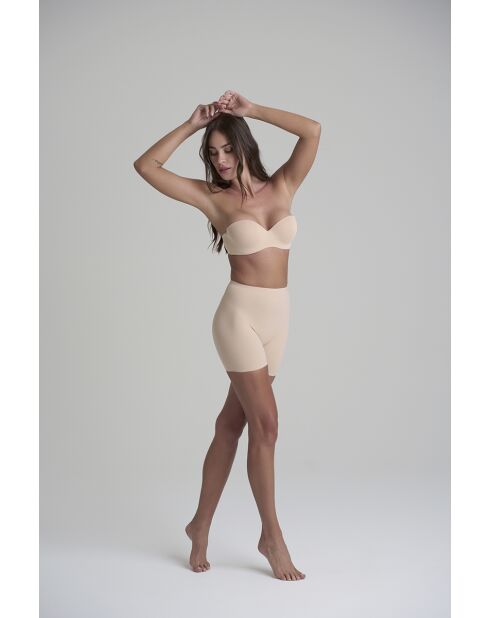 Shorty sculptant taille mi-haute beige