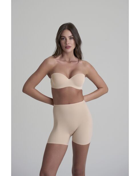 Shorty sculptant taille mi-haute beige