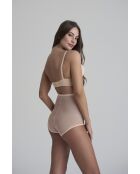 Beige slipje van tule met hoge taille