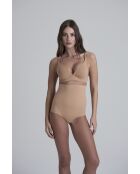 Bragas adelgazantes de cintura alta color miel