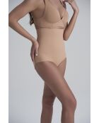 Bragas adelgazantes de cintura alta color miel