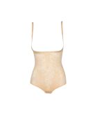 Bodysuit bustier en dentelle beige