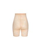 Short gainant taille haute en dentelle beige