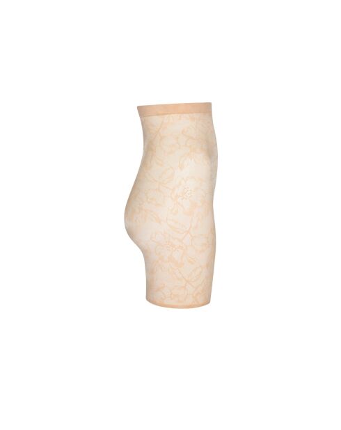 Short gainant taille haute en dentelle beige