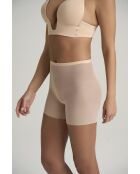 Beigefarbene Tüllshorts mit Ummantelung