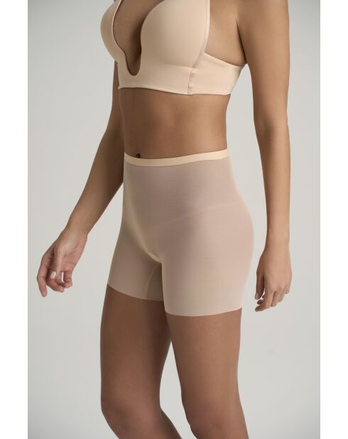 Shorty en tulle gainant beige