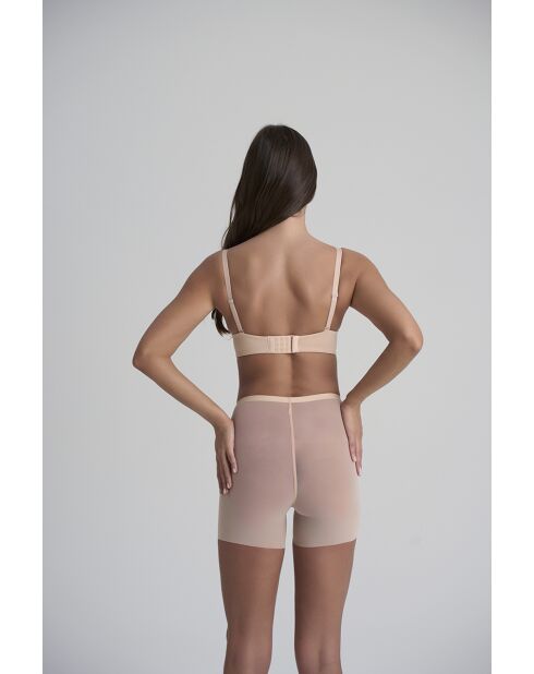 Shorty en tulle gainant beige