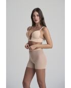 Beigefarbene Tüllshorts mit Ummantelung