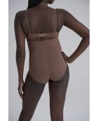 Nauwsluitend slipje met hoge taille in cacao