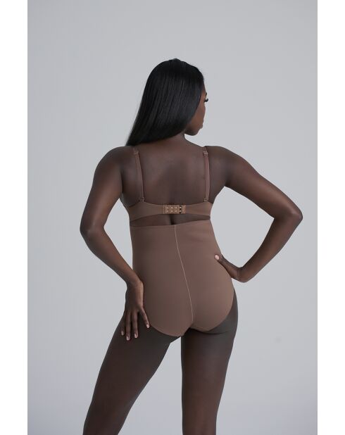 Culotte gainante taille haute cacao