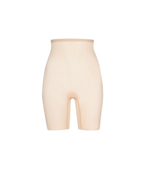 Short taille haute en tulle gainant beige