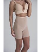 Beigefarbene Tüllshorts mit hoher Taille