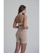 Beigefarbene Tüllshorts mit hoher Taille