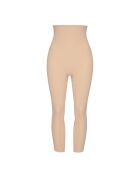 Leggings capri scolpiti a vita alta beige