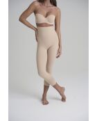 Leggings capri scolpiti a vita alta beige