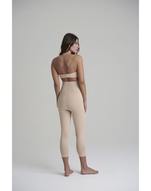 Legging capri sculptant taille haute beige