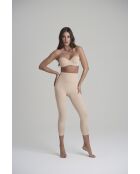 Leggings capri scolpiti a vita alta beige