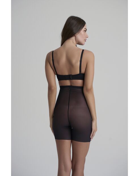 Short taille haute en tulle gainant noir