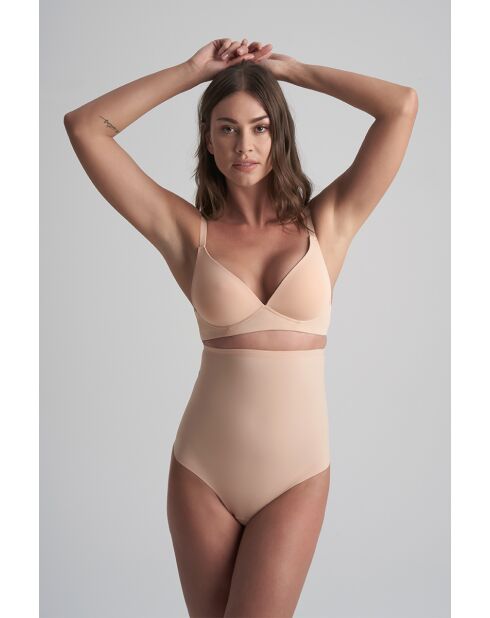 String sculptant taille haute beige