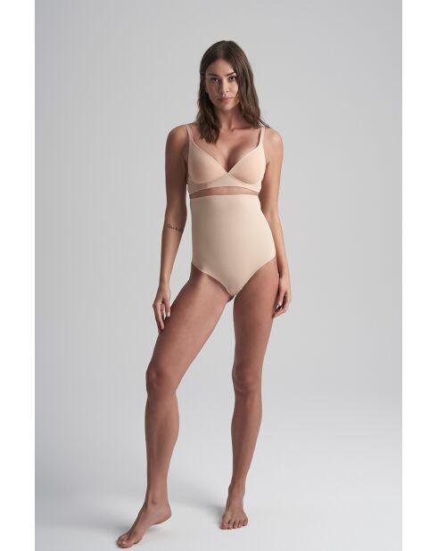 String sculptant taille haute beige