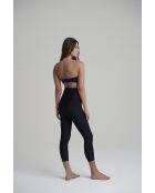 Schwarze, figurbetonte Capri-Leggings mit hoher Taille