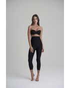 Schwarze, figurbetonte Capri-Leggings mit hoher Taille