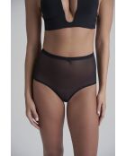 Zwarte slip van tule met middelhoge taille