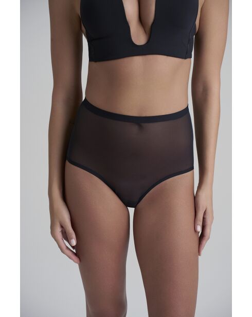 Culotte gainante en tulle taille mi-haute noire