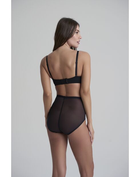 Culotte gainante en tulle taille mi-haute noire