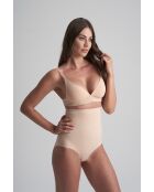 Beige afslankbroekje met hoge taille