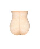 Culotte gainante taille haute en dentelle beige