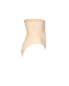 Culotte gainante taille haute en dentelle beige
