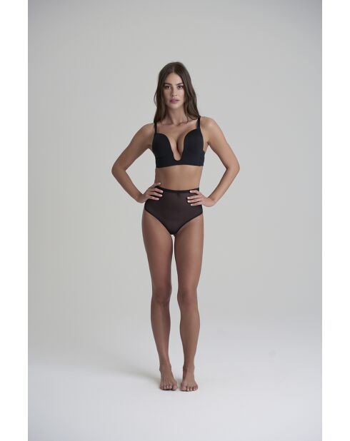 String gainant en tulle taille mi-haute noir