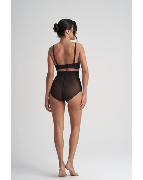 Culotte gainante taille haute en tulle noire