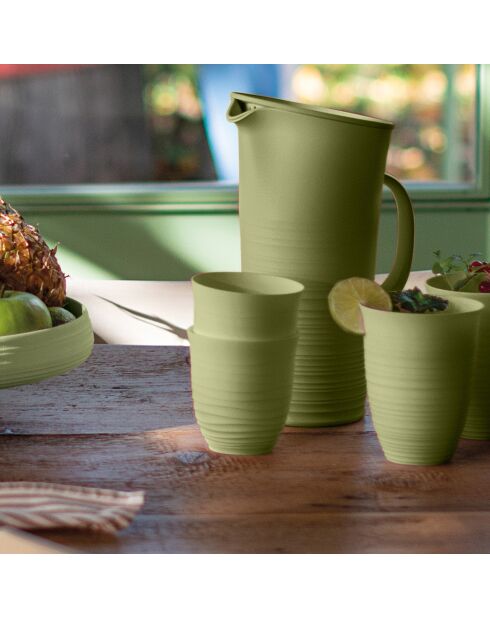 6 Verres bas Tierra vert algue - 9,5x9x9 cm