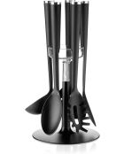 Ensemble de cuisine guzzini de 5 louches avec base chrome - 19 x h35 cm