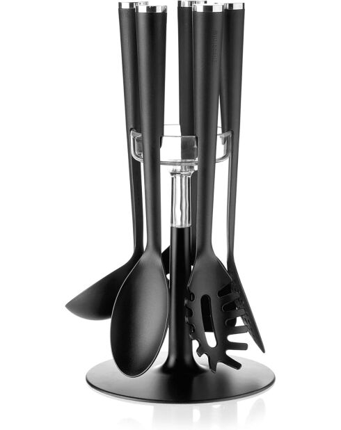 Ensemble de cuisine guzzini de 5 louches avec base chrome - 19 x h35 cm