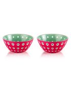 Set de 2 coupelles Le Murrine magenta/blanc/vert menthe - D.12 cm