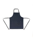Tablier à bavettes Naturel Style bleu marine - 70x0,2x85 cm