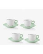 Ensemble de 4 tasses à café avec soupe Everyday vert mauve -50 ml - 10,5x16x16 cm