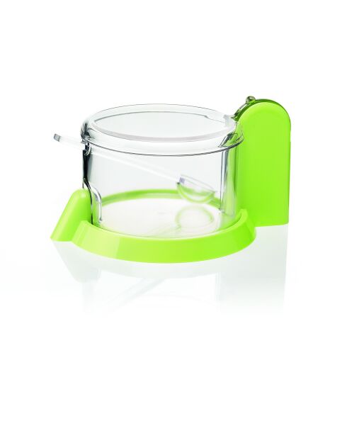 Appelgroene kaasmaker met kleine lepel - 8x11,6x15 cm
