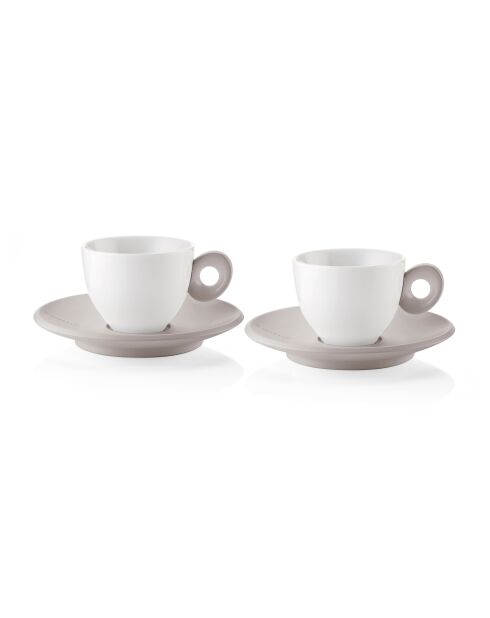 Ensemble de 2 tasses à café avec soupe Everyday taupe - 9x12,5x12,5 cm