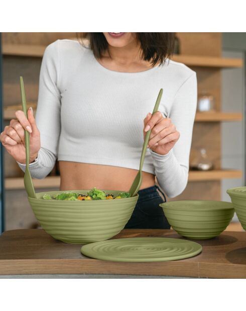 Caja de almacenamiento L con tapa Tierra algae green - 10,8x25x25 cm