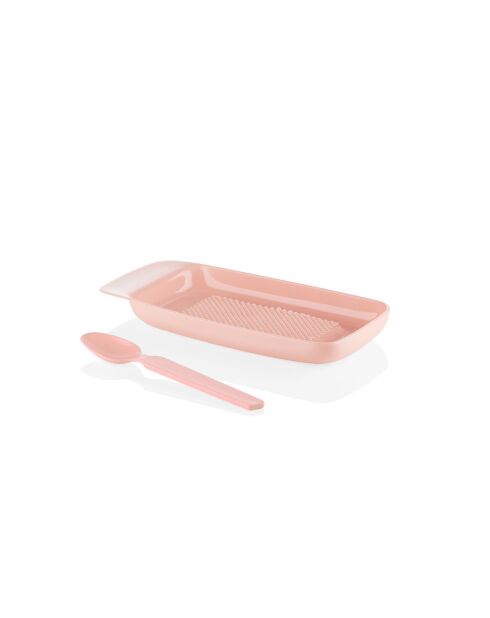 Râpe à pomme avec cuillère rose pastel - 24,5x7x11 cm